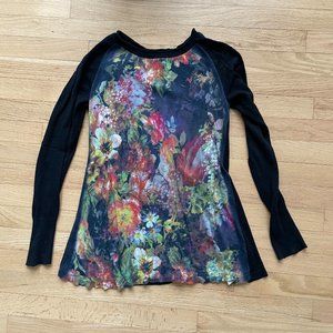 Anthropologie Floral Sweater